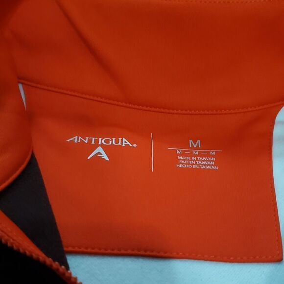 NWT ANTIGUA Mighty Brown Orange Half Zip Up Pullover Long Sleeve Top MEDIUM - Picture 9 of 10